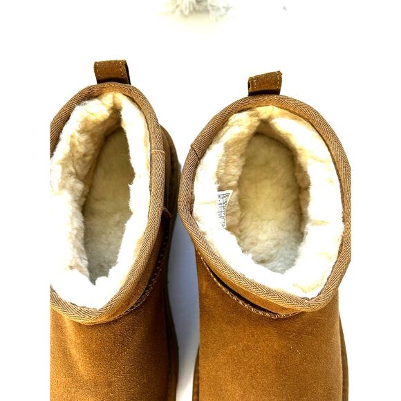 UGG Classic Ultra Mini Platform Chestnut Size 9 Boots 1135092 Booties Wool - Picture 5 of 10